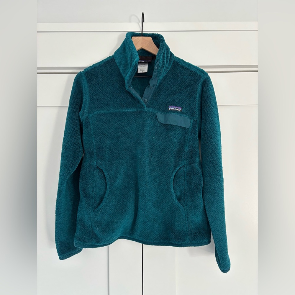 Patagonia W’e Re-tool fleece, M, deep teal